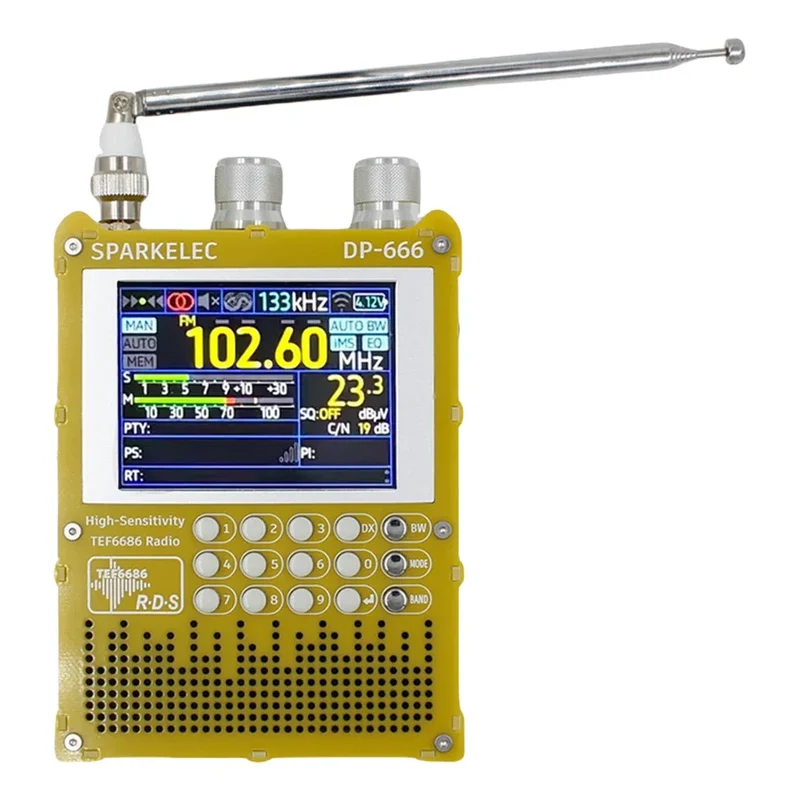 DP-666 TEF6686 Radio High Sensitivity FM AM Short Wave 2.8inch IPS Touch LCD Screen 5000mAh FM LW MW SW Full Band DSP Radio
