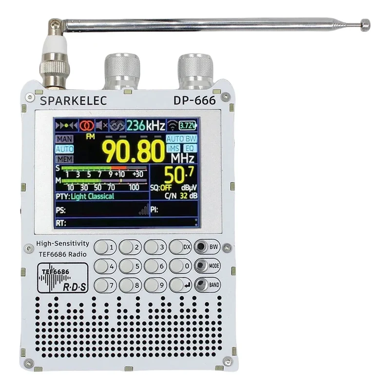 DP-666 TEF6686 Radio High Sensitivity FM AM Short Wave 2.8inch IPS Touch LCD Screen 5000mAh FM LW MW SW Full Band DSP Radio