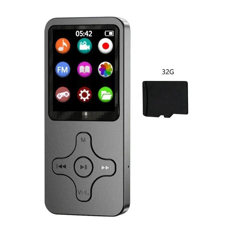 Portable Walkman Mini MP3 Player Bluetooth-compatible Speaker 8/16/32/64/128GB HiFi Music Speaker with FM Radio Recording E-book
