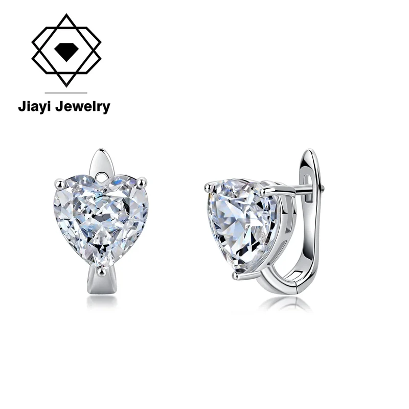 S925 Sterling Silver Heart CZ Hoop Earrings Dazzling Cubic Zirconia Huggie Hoops for Women
