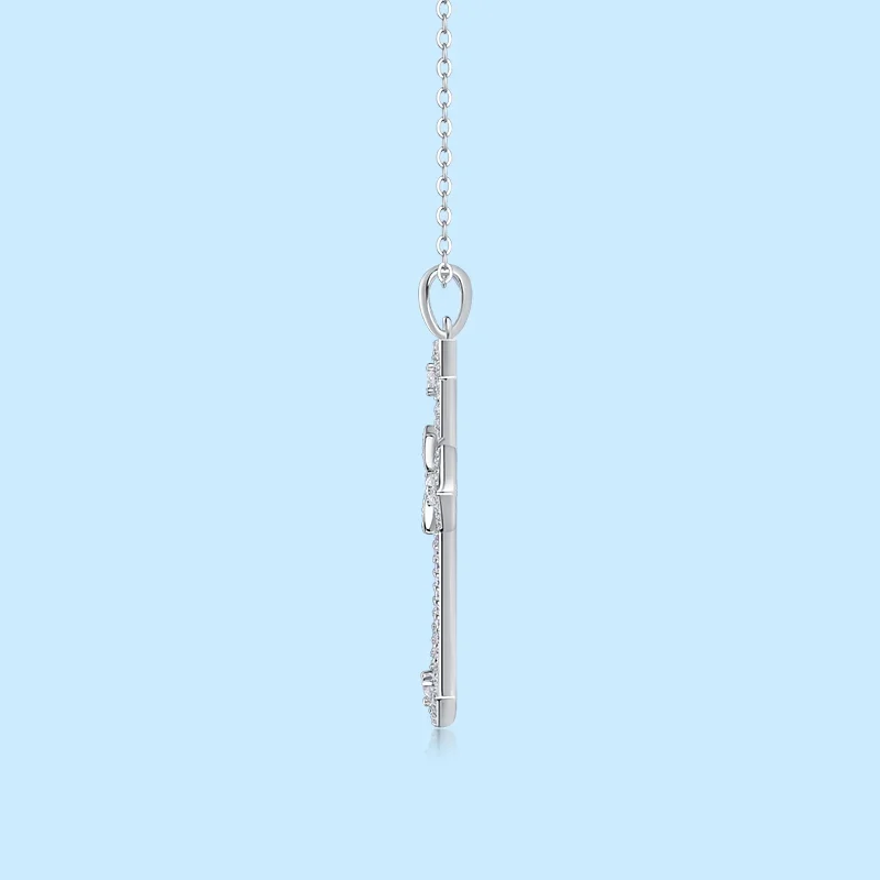 USA Stock Woman 925 Sterling Silver Cross Necklace Pendant Moissanite Necklace for Fine Jewelry Engagement Women Wedding Pendant