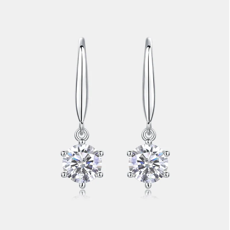 Hypoallergenic Customized Women Fashion Jewelry 925 Sterling Silver Fine Jewelry Earring Moissanite Earring