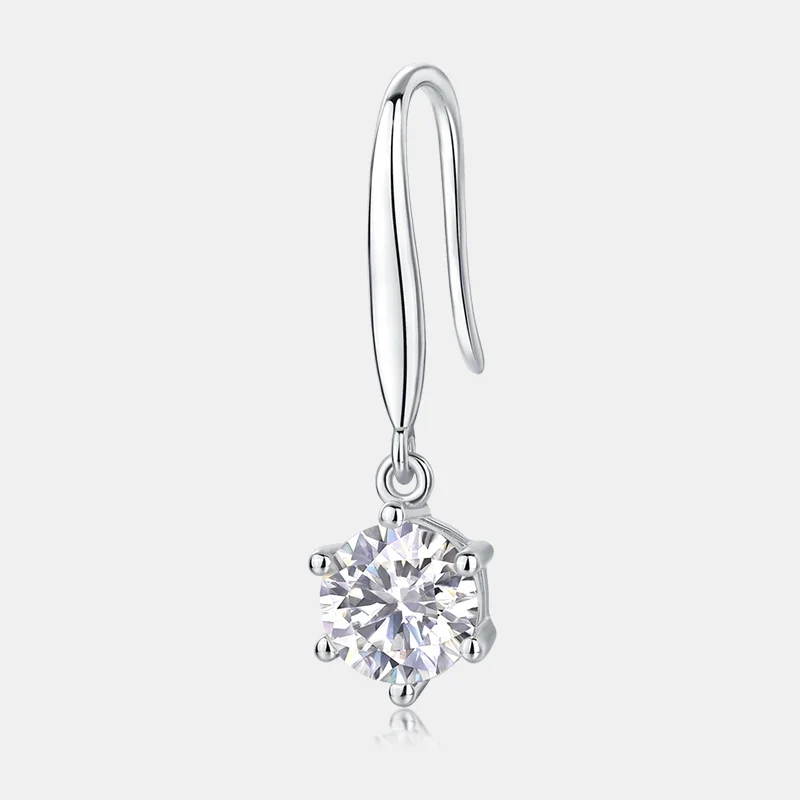 Hypoallergenic Customized Women Fashion Jewelry 925 Sterling Silver Fine Jewelry Earring Moissanite Earring