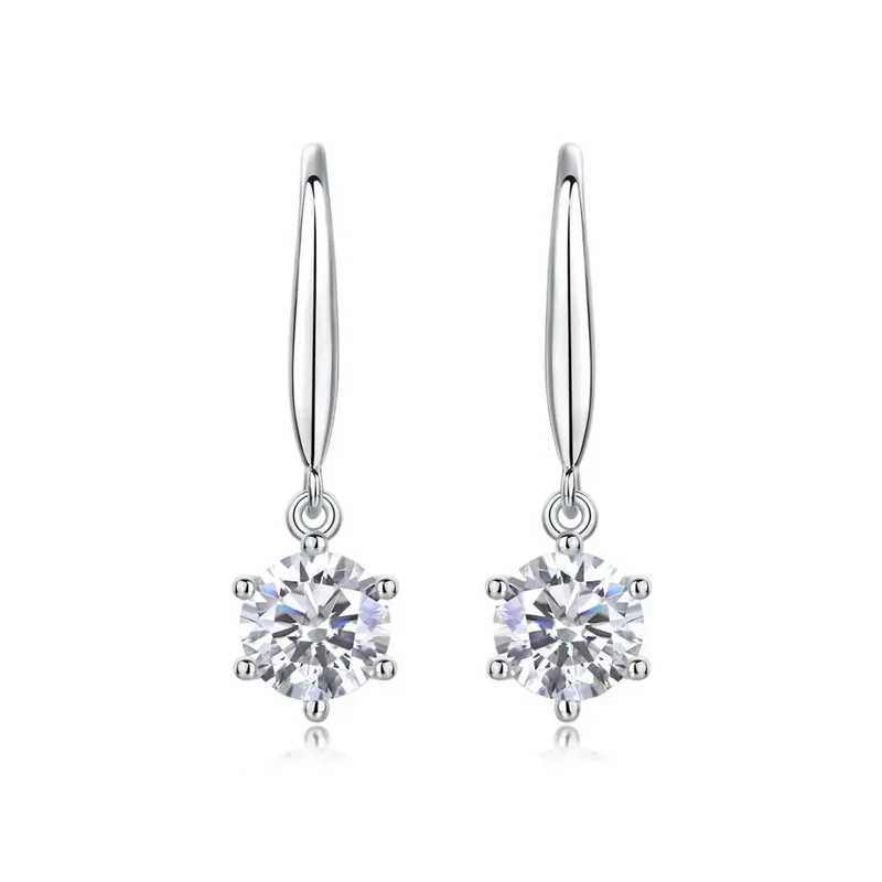 Hypoallergenic Customized Women Fashion Jewelry 925 Sterling Silver Fine Jewelry Earring Moissanite Earring