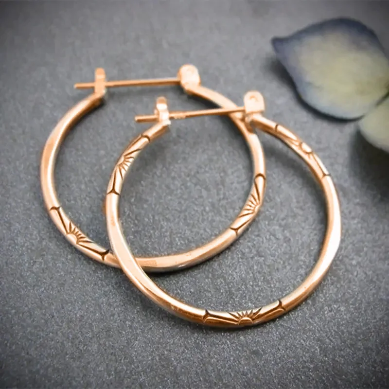 Silver Plated Hoop Earrings For Women Alloy Metal Fashion Jewelry Classic Round Design Daily Wear Accessory