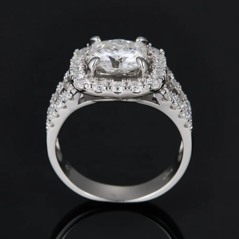 Wholesale Custom Fine Jewelry Engagement Rings for Ladies Luxury Wedding Ring 925 Silver Moissanite Ring for Women
