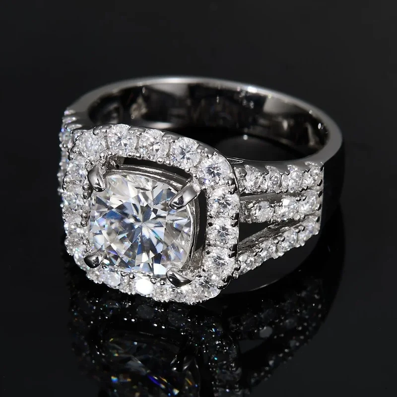 Wholesale Custom Fine Jewelry Engagement Rings for Ladies Luxury Wedding Ring 925 Silver Moissanite Ring for Women