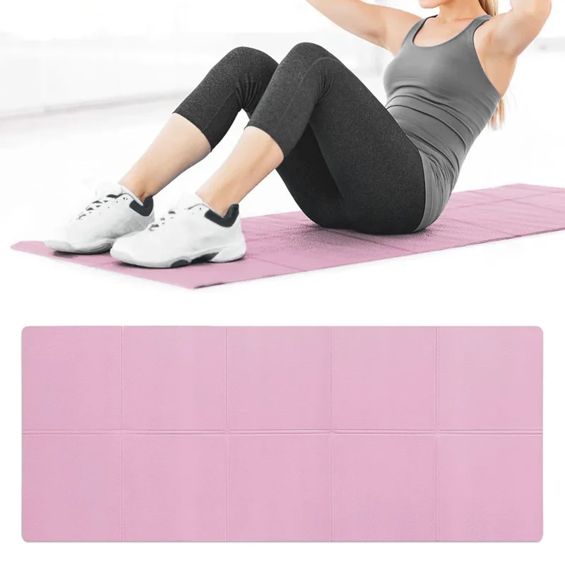 Foldable Yoga Mat Pink Eco Friendly EVA Folding Travel Fitness Exercise Mat 3/4/6mm Thicknesses for Yoga Floor Workouts