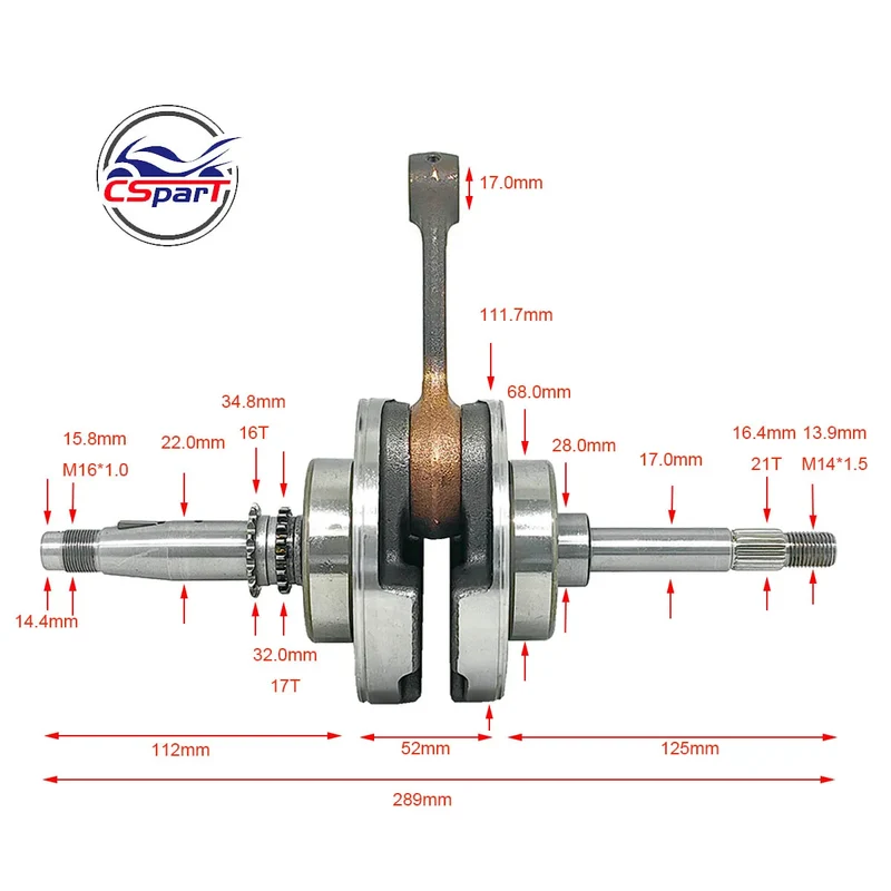 Crankshaft for 250CC CF Moto CH250 CF250 CN250 Jonway Kazuma Kinload Znen ATV Buggy Scooter Parts
