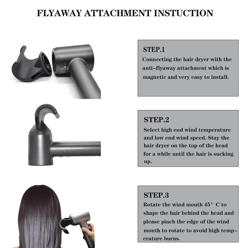 For Dyson Supersonic Anti-Warping Nozzle HD01, HD02, HD03, HD04, HD08, HD15,Hair Dryer Diffuser Compatible