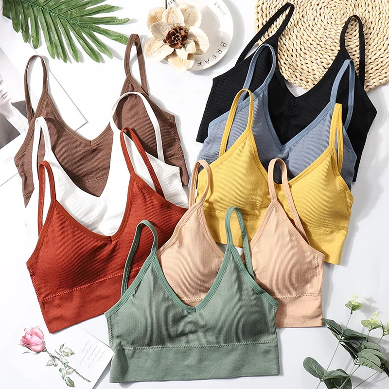 Women Bras Tube Top Seamless Underwear U Back Cropped Top Active Bra Fitness Top Lingerie Women Top Removable Pad