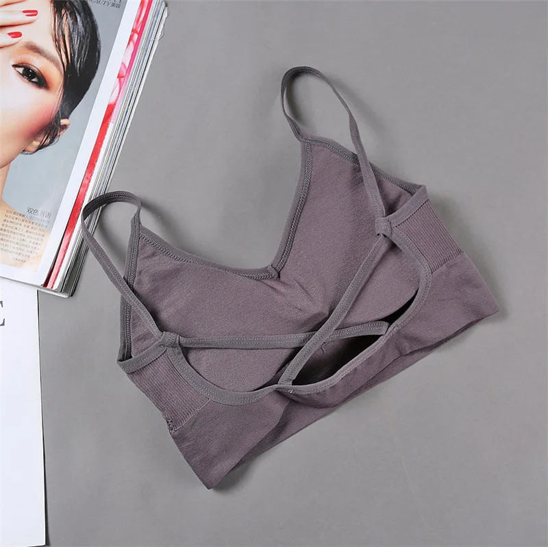 Women Bras Tube Top Seamless Underwear U Back Cropped Top Active Bra Fitness Top Lingerie Women Top Removable Pad