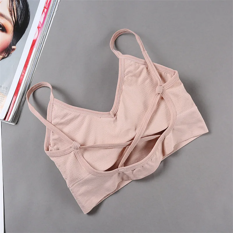 Women Bras Tube Top Seamless Underwear U Back Cropped Top Active Bra Fitness Top Lingerie Women Top Removable Pad
