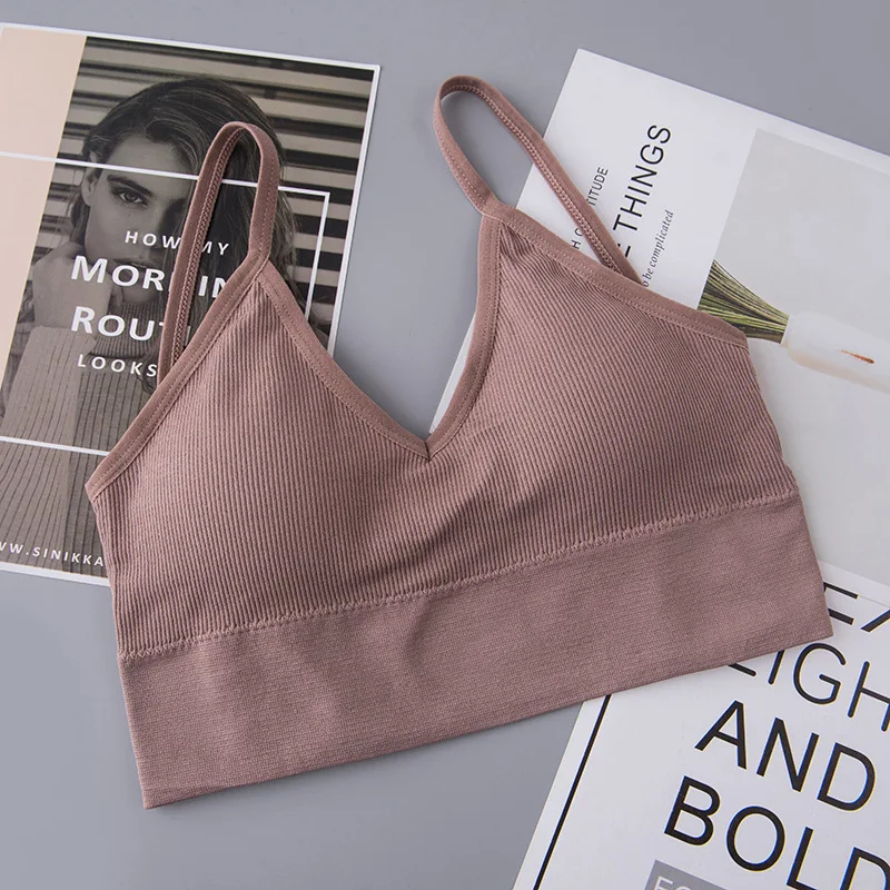 Women Bras Tube Top Seamless Underwear U Back Cropped Top Active Bra Fitness Top Lingerie Women Top Removable Pad
