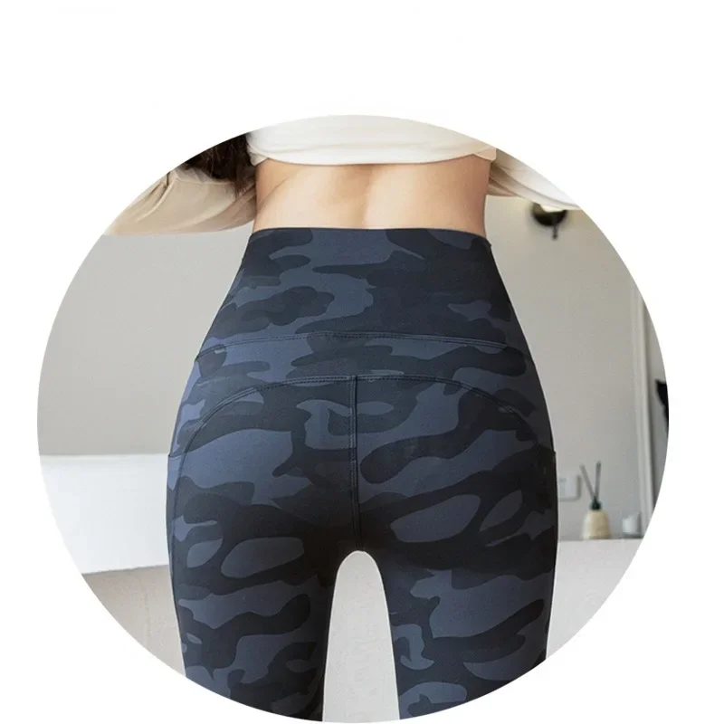 Women Camo Shark Pants High Waist Pocket Leggings Big Size Stretchy Casual Pants Fashion Skinny Yoga Fitness Pants