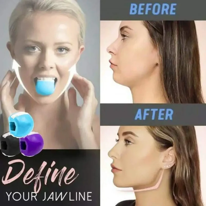 Jawline Exerciser Jaw Muscle Toner Training Fitness Ball Anti-aging Food-grade Silica Face Chin Cheek Lifting Slimming