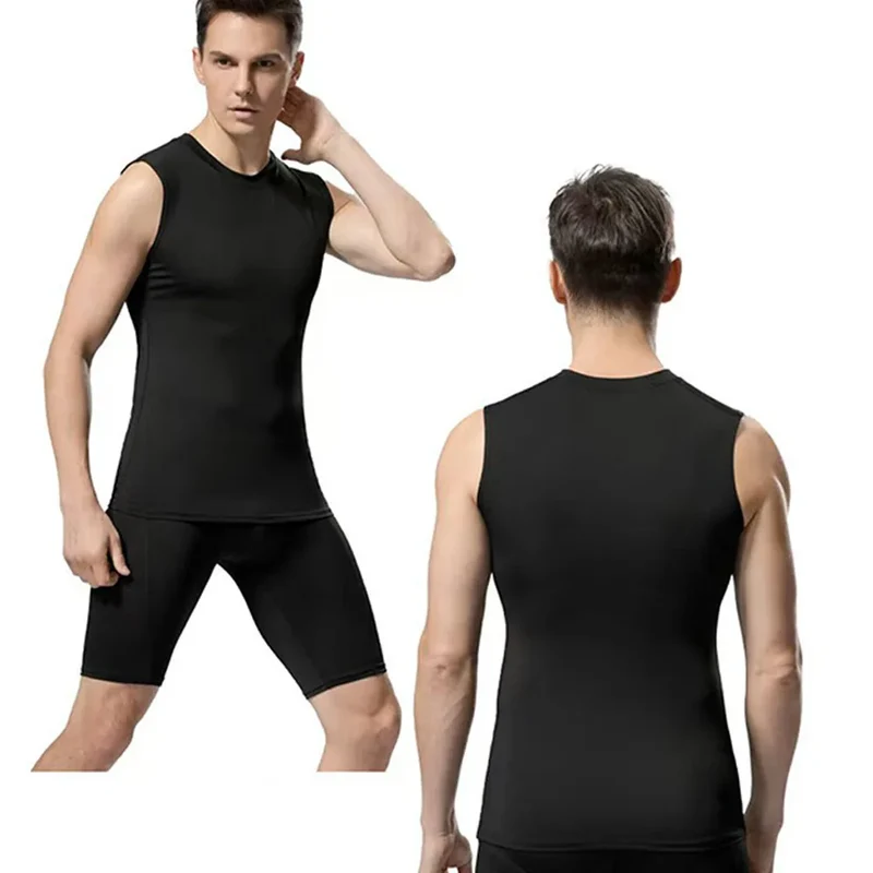 Mans Compression Tank Top Men Gym Shirt Sleeveless Quick Dry Sportswear Male Fitness Bodybuilding Vest Workout Muscle Top