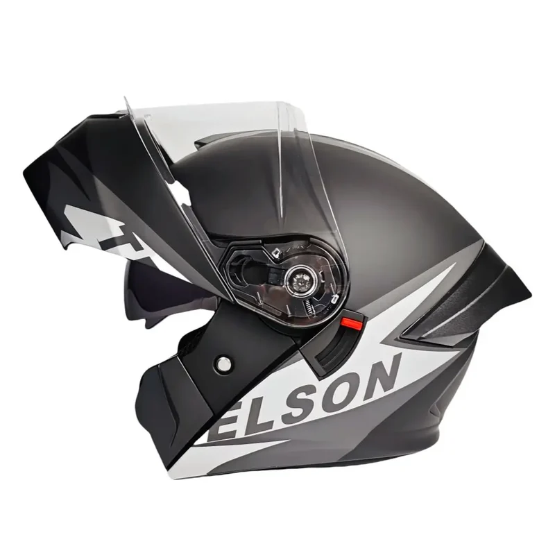 New ABS Modular Full Face Dual Visor Moto Helmet LED Tail Lights Dirt Bike Racing Casco for Men Women Motorcycles Helmets