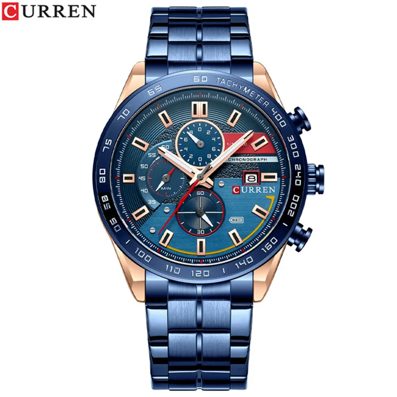 Montre Homme Curren 8410 Original Brand Fashion Men Wrist Quartz Watches Luxury Chronograph Watch