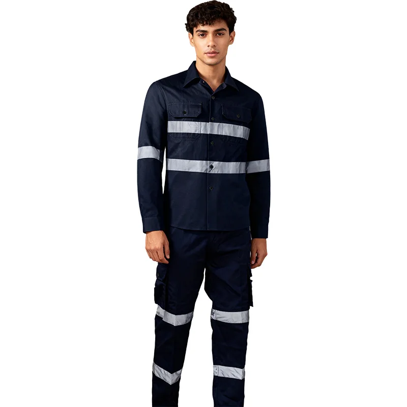 Wholesale Hi Vis Industrial Reflective Safety Working Uniform Clothes Workwear Jacket with Pants for Men