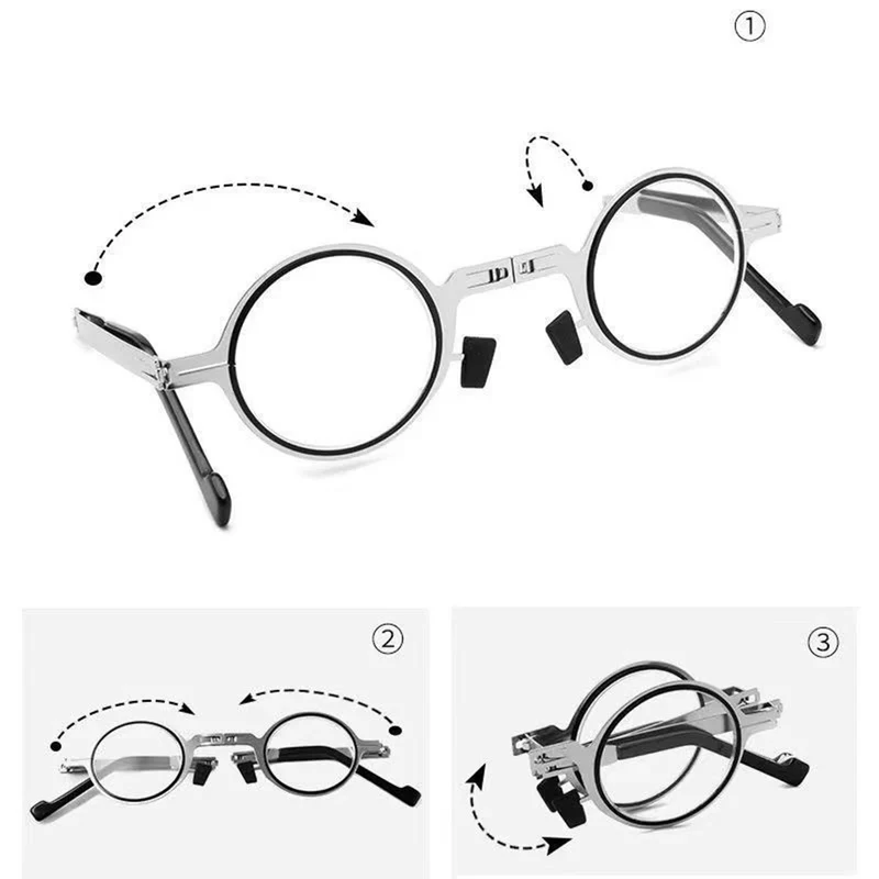 Men Women Fashion Retro Ultra Light Titanium Material Screwless Foldable Anti-Blue Reading Glasses