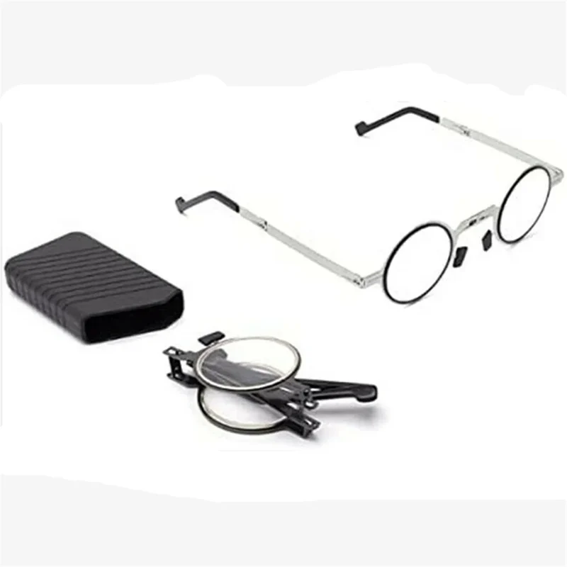 Men Women Fashion Retro Ultra Light Titanium Material Screwless Foldable Anti-Blue Reading Glasses