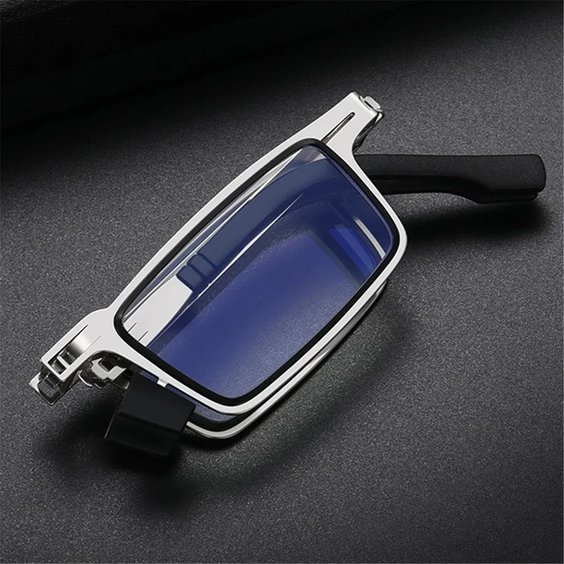 Men Women Fashion Retro Ultra Light Titanium Material Screwless Foldable Anti-Blue Reading Glasses