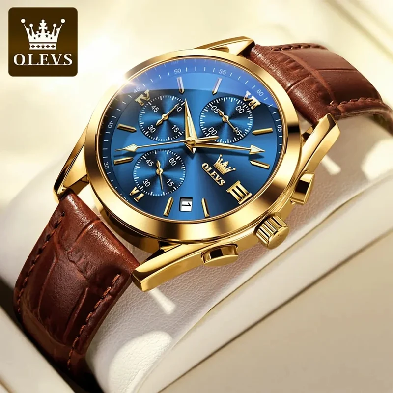 OLEVS 2872 Luxury Original Quartz Watches Chronograph Luminous Hands Waterproof Wristwatches for Men Montre Relojes Pour Homme