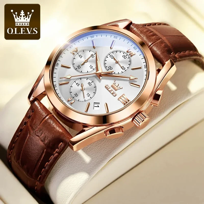 OLEVS 2872 Luxury Original Quartz Watches Chronograph Luminous Hands Waterproof Wristwatches for Men Montre Relojes Pour Homme