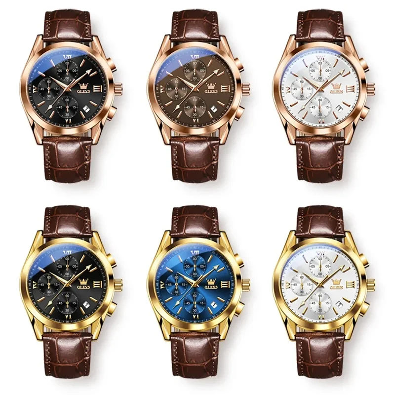 OLEVS 2872 Luxury Original Quartz Watches Chronograph Luminous Hands Waterproof Wristwatches for Men Montre Relojes Pour Homme