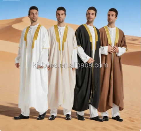 2027 NEW KJ Wholesale Fast Shipping Saudi Arabic Bisht for Men Breathable XXL Jubbah for Muslim Men Bisht Dress ODM for Winter