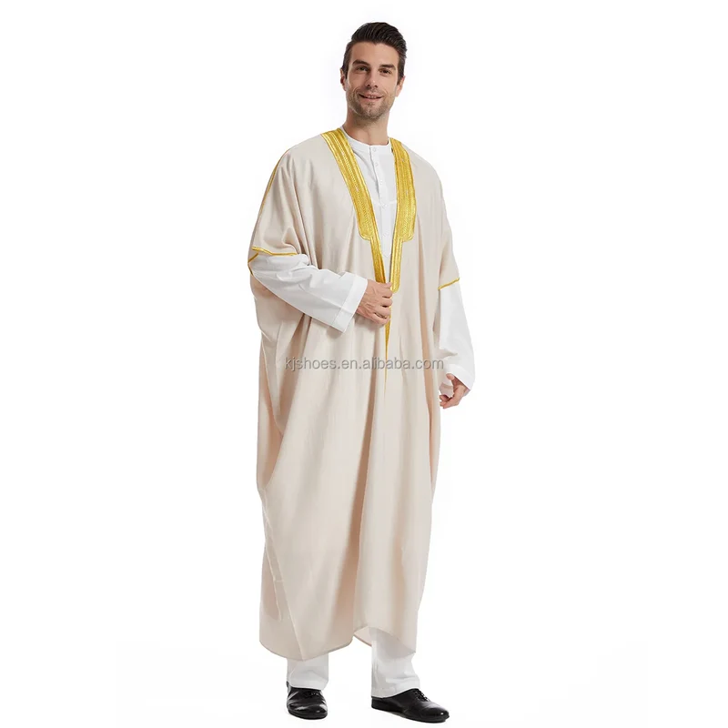 2027 NEW KJ Wholesale Fast Shipping Saudi Arabic Bisht for Men Breathable XXL Jubbah for Muslim Men Bisht Dress ODM for Winter