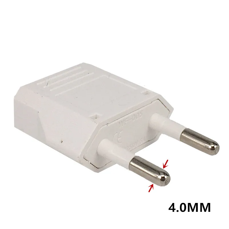 4.8mm US To EU Adapter Travel Converter Adapter American us to eu Plug Euro Plug electrical Adapter AC Electrical Socket Outlet