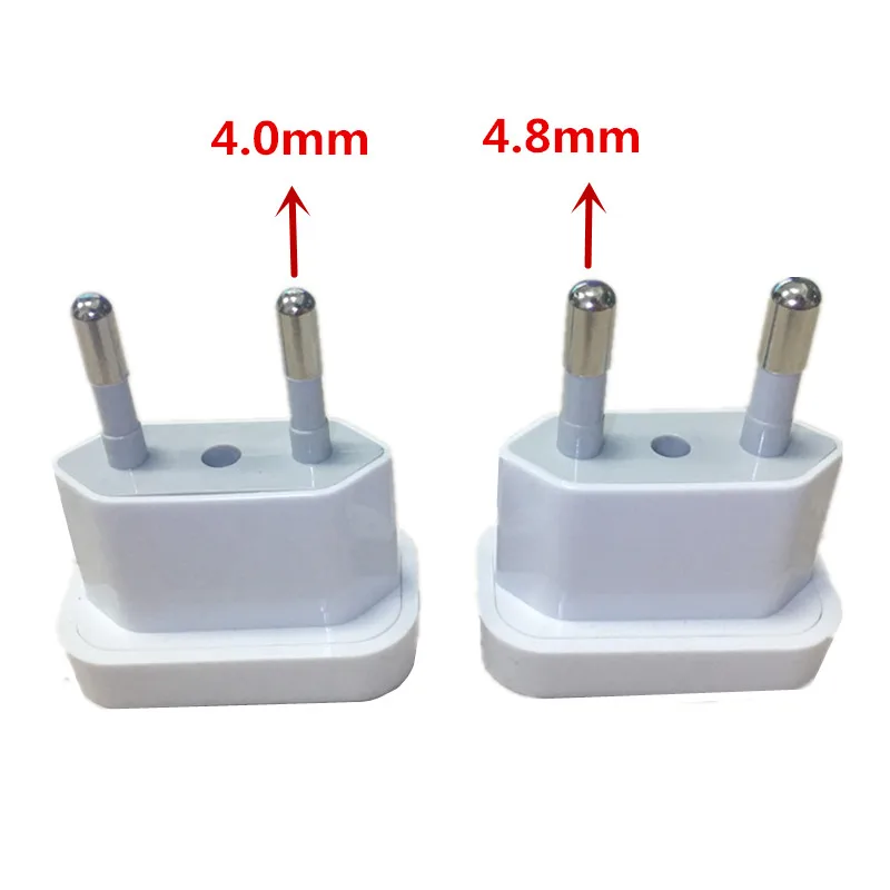 4.8mm US To EU Adapter Travel Converter Adapter American us to eu Plug Euro Plug electrical Adapter AC Electrical Socket Outlet