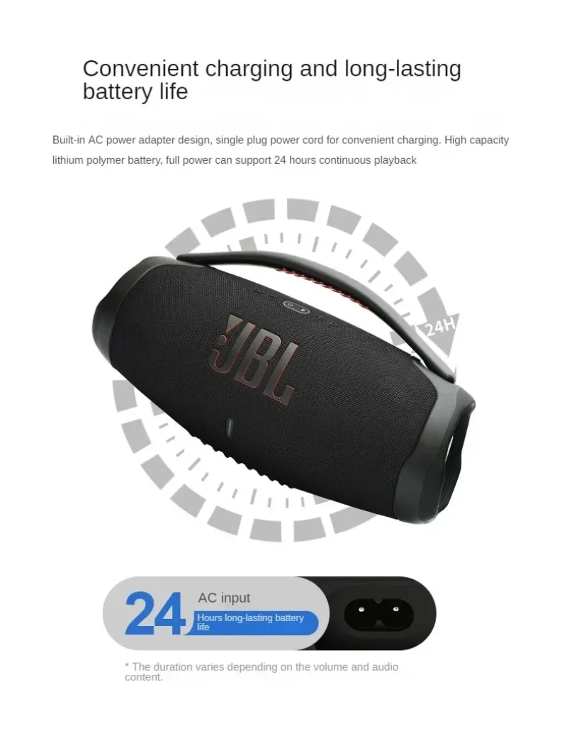 JBL Boombox3 Portable Bluetooth Speaker Subwoofer Outdoor Speaker IP67 Dust Waterproof Hifi Sound High Quality Desktop Audio