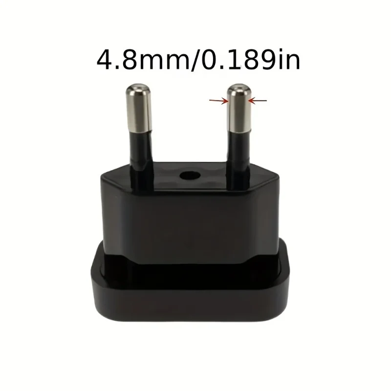 1 Pcs 4.8mm Power Plug Adapter US To EU Euro Europe Plug Power Plug Converter Travel Adapter Power Converter Outlet