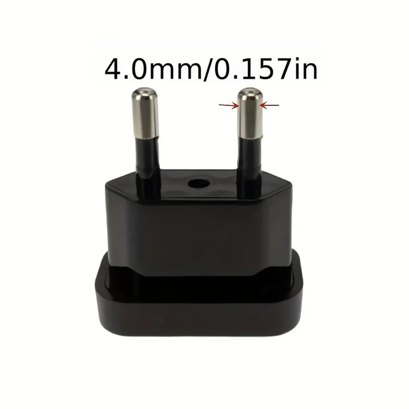 1 Pcs 4.8mm Power Plug Adapter US To EU Euro Europe Plug Power Plug Converter Travel Adapter Power Converter Outlet