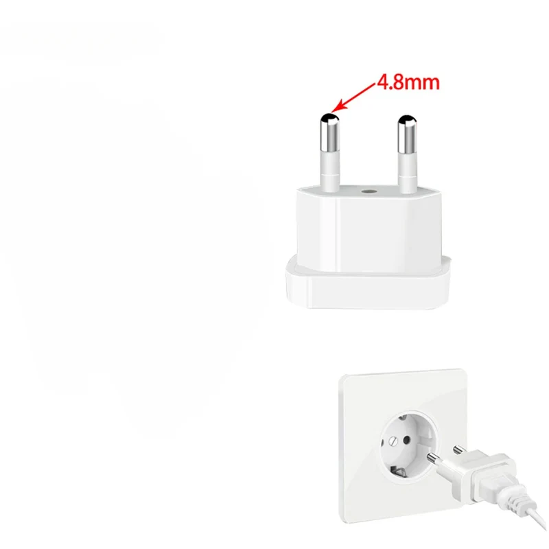 1 Pcs 4.8mm Power Plug Adapter US To EU Euro Europe Plug Power Plug Converter Travel Adapter Power Converter Outlet