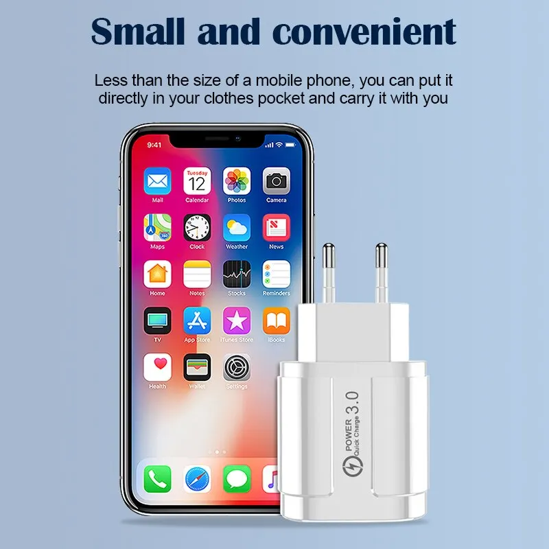 4 USB 48W USB Charger Fast Charge 4 Ports QC 3.0 Charging EU US Plug Adapter Wall Travel Charger For iPhone Xiaomi Mobile Phone