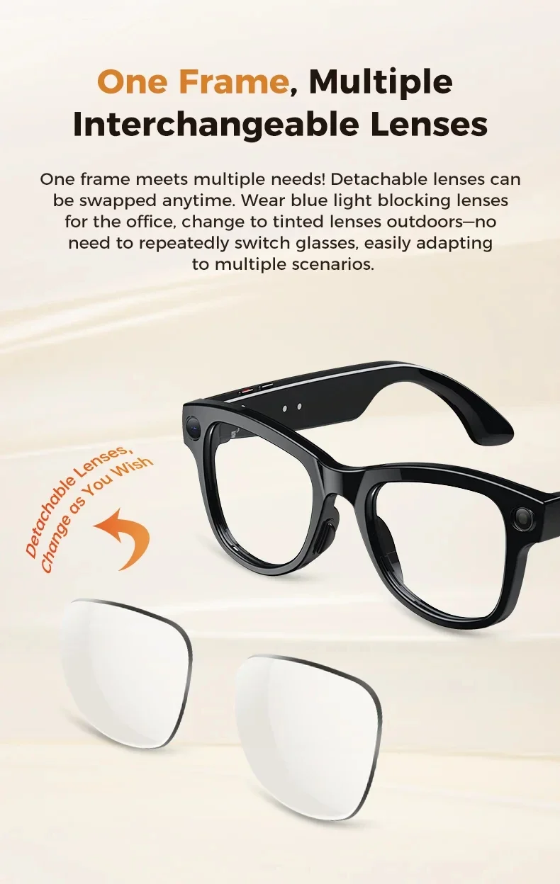 2026 New 8MP Camera Smart AI Glasses 3600mAh Charging Case Power Bank 1080P HD Camera ChatGPT 32GB Translation Video Sunglasses