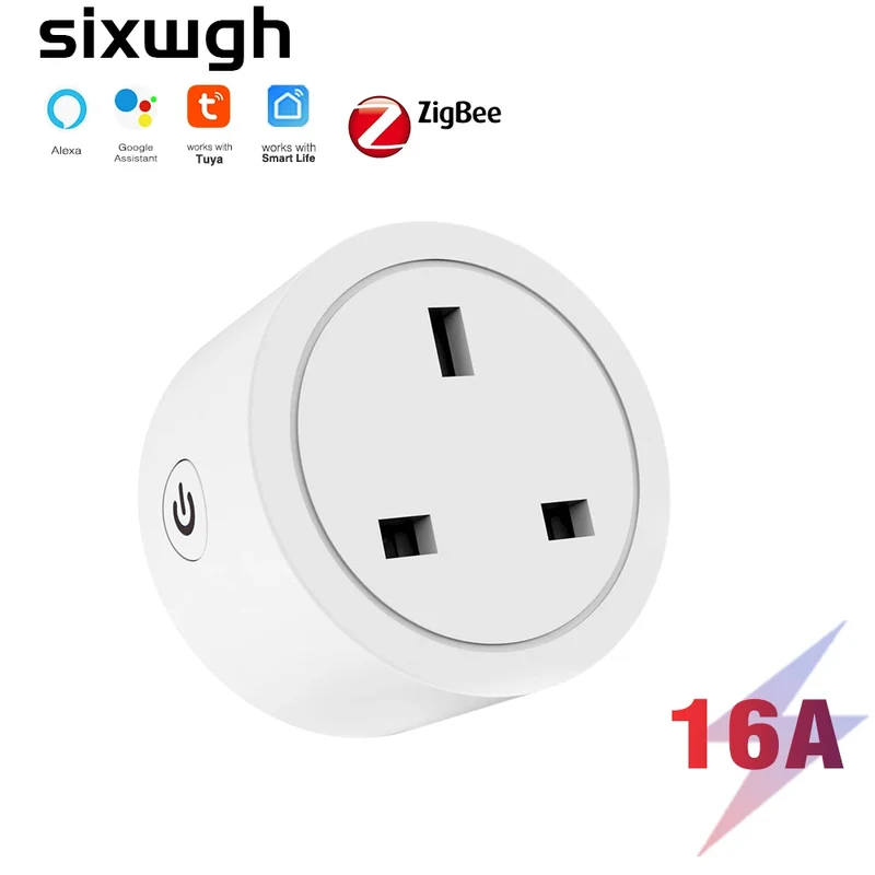 UK Zigbee Smart Plug with Energy Monitoring|Tuya Smart Life App Remote Control|Timer, Supports Alexa & Assistant|Device Sharing