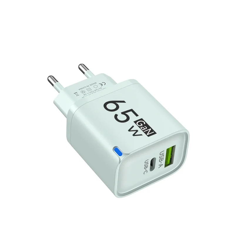 GaN 65W USB C Charger 3 Ports Quick Charge 3.0 QC3.0 Fast Charger Travel Wall Adapter for iPhone Samsung Xiaomi Huawei EU UK US