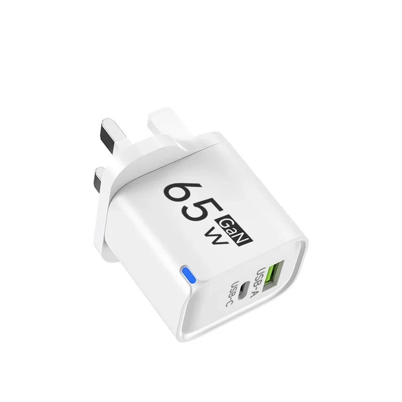 GaN 65W USB C Charger 3 Ports Quick Charge 3.0 QC3.0 Fast Charger Travel Wall Adapter for iPhone Samsung Xiaomi Huawei EU UK US