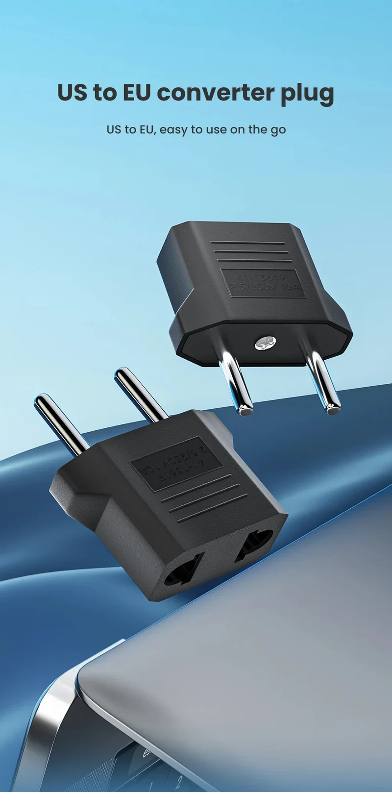3/5/10pcs Mini US To EU Plug Converter America European Travel Charger Adapter AC Outlet 4.8mm/4.0mm US to EU Converter Socket