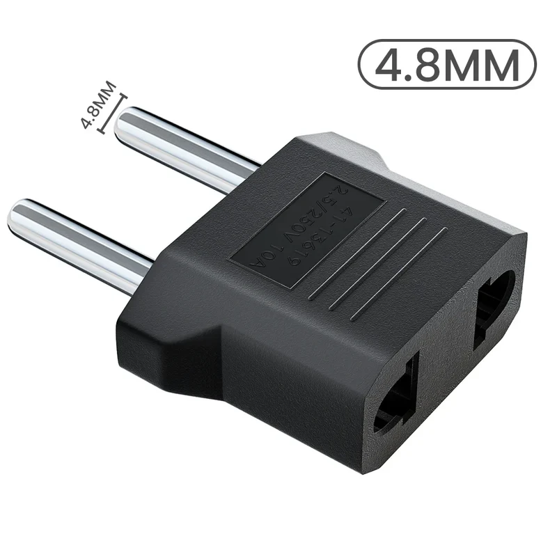3/5/10pcs Mini US To EU Plug Converter America European Travel Charger Adapter AC Outlet 4.8mm/4.0mm US to EU Converter Socket