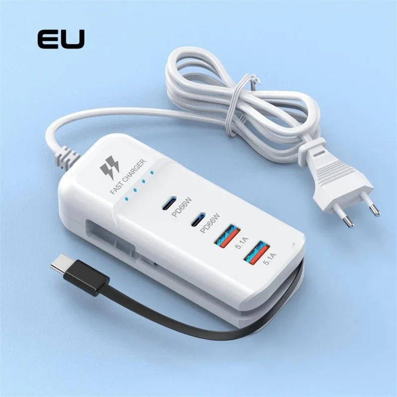66W Muti Ports USB Type C Charger Socket EU/US/UK Fast Charging Plug Wall Adapter For Xiaomi Samsung Xiaomi Charger Power Strip