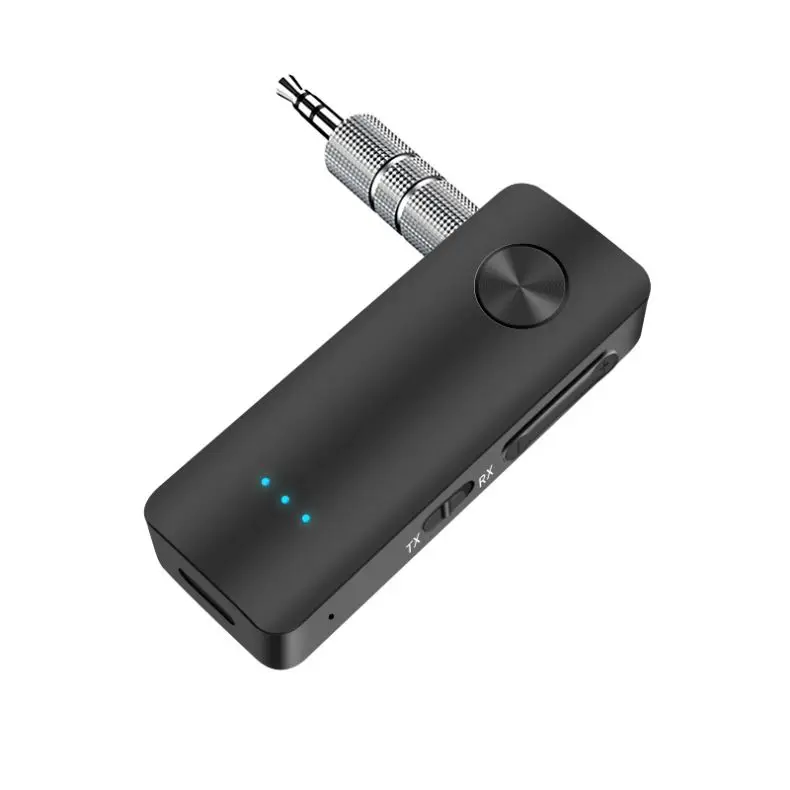 2-In-1 Wireless Audio Adapter Bluetooth 5.3 Receiver Transmitter 3.5mm Jack AUX Lossless Sound MIC For Car Speaker TV PC