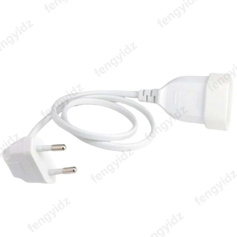 Europea 90 Degree Male Plug To Female Socket Power Extension Cable For PC Computer PDU 0.3m/0.6m EU 2Prong Bend Angled Cord