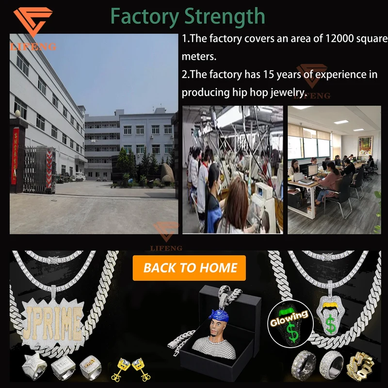 Fine Jewelry Popular White Gold Plated 925 Silver Iced Out Chain 8mm VVS Moissanite Hip Hop Rope Chain Necklace Charm for Men