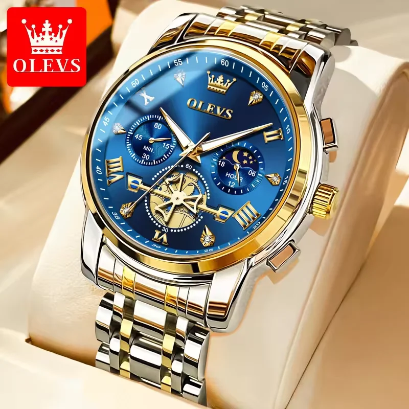 Hot Brand OLEVS Watch 2856 High Quality Men's Quartz Watch Fashion Luminous Hands Chronograph 30M Waterproof Men Watches